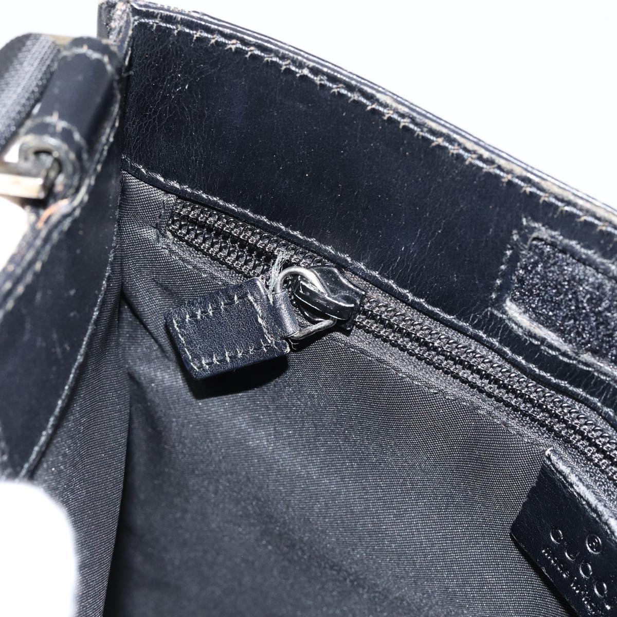 GUCCI GG Canvas Shoulder Bag Brown Silver 019 0348 Auth 153116