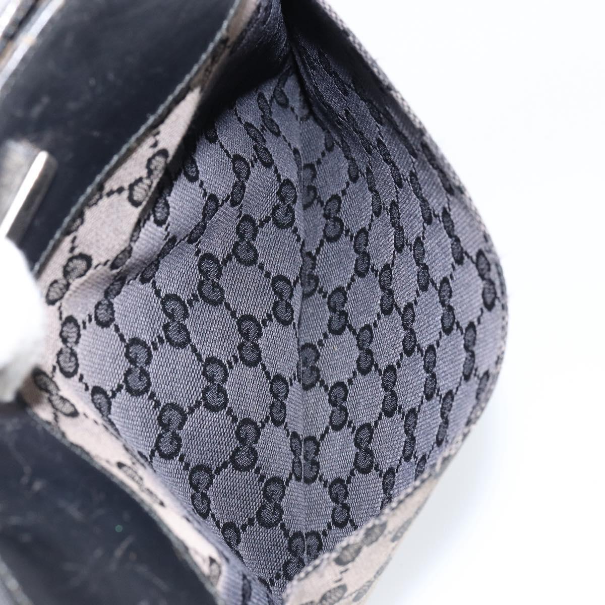 GUCCI GG Canvas Shoulder Bag Brown Silver 019 0348 Auth 153116