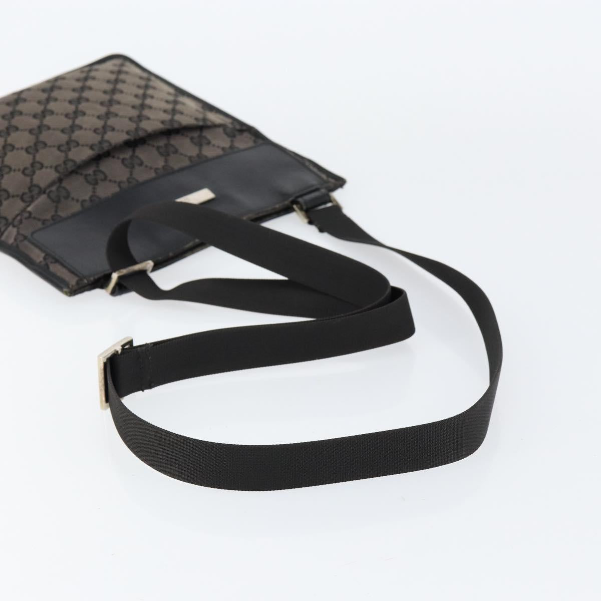 GUCCI GG Canvas Shoulder Bag Brown Silver 019 0348 Auth 153116