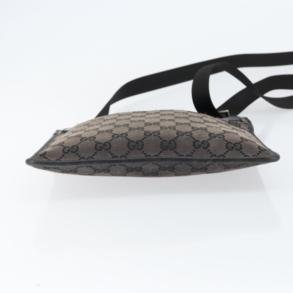 GUCCI GG Canvas Shoulder Bag Brown Silver 019 0348 Auth 153116