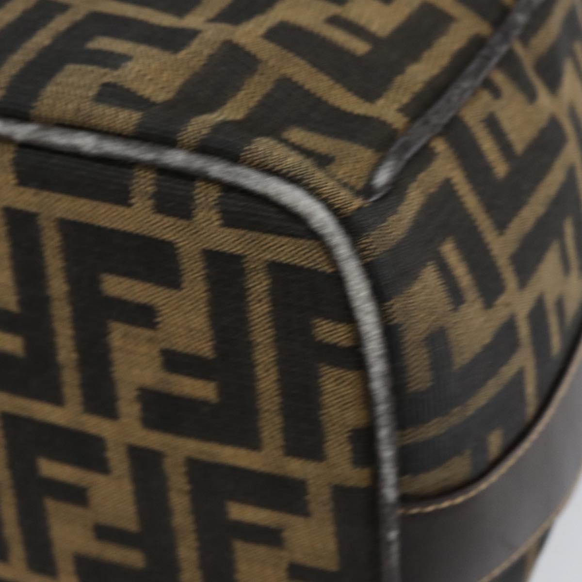 FENDI Zucca Canvas Vanity Hand Bag Black Brown Auth 153117