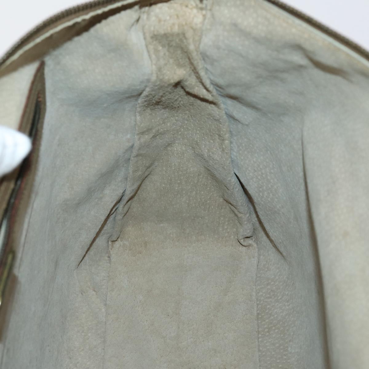 FENDI Zucca Canvas Shoulder Bag Nylon Beige Auth 153118