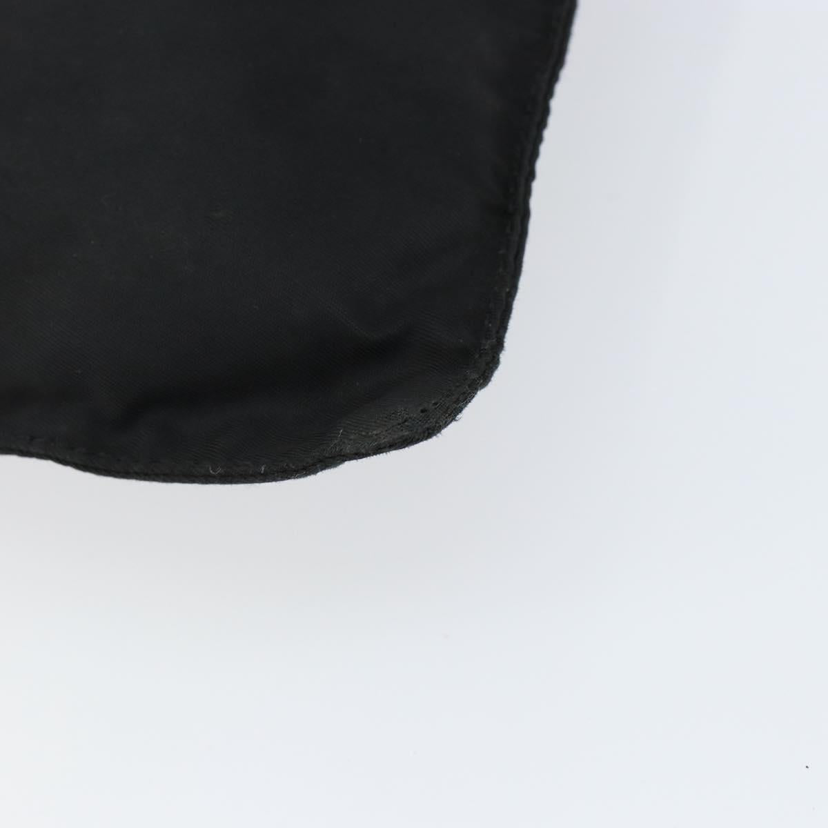 PRADA Hand Bag Nylon Black Silver Auth 153120