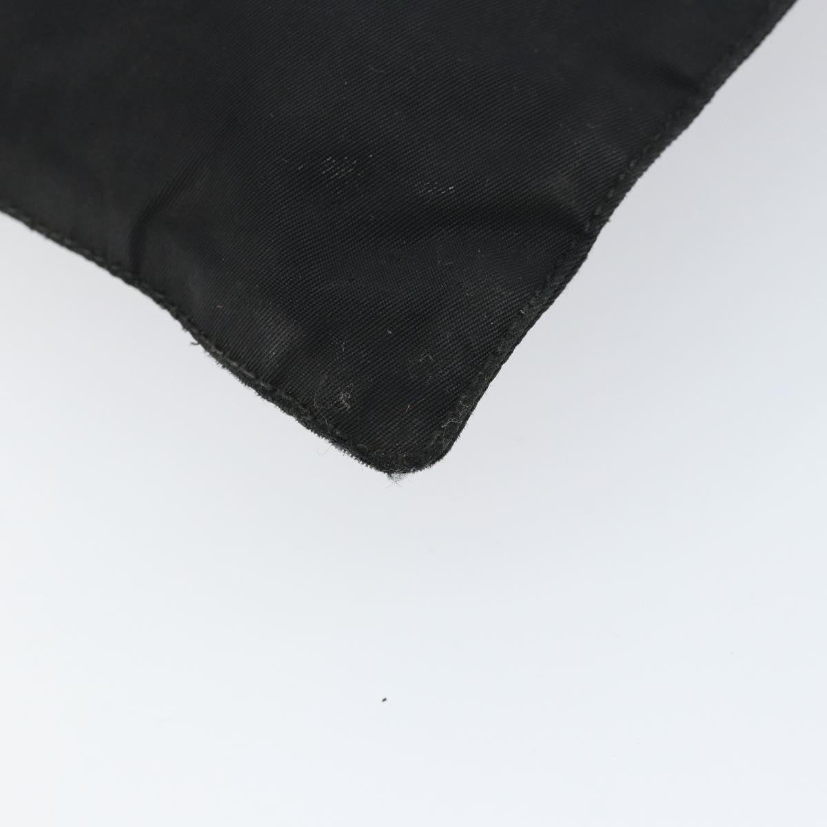 PRADA Hand Bag Nylon Black Silver Auth 153120