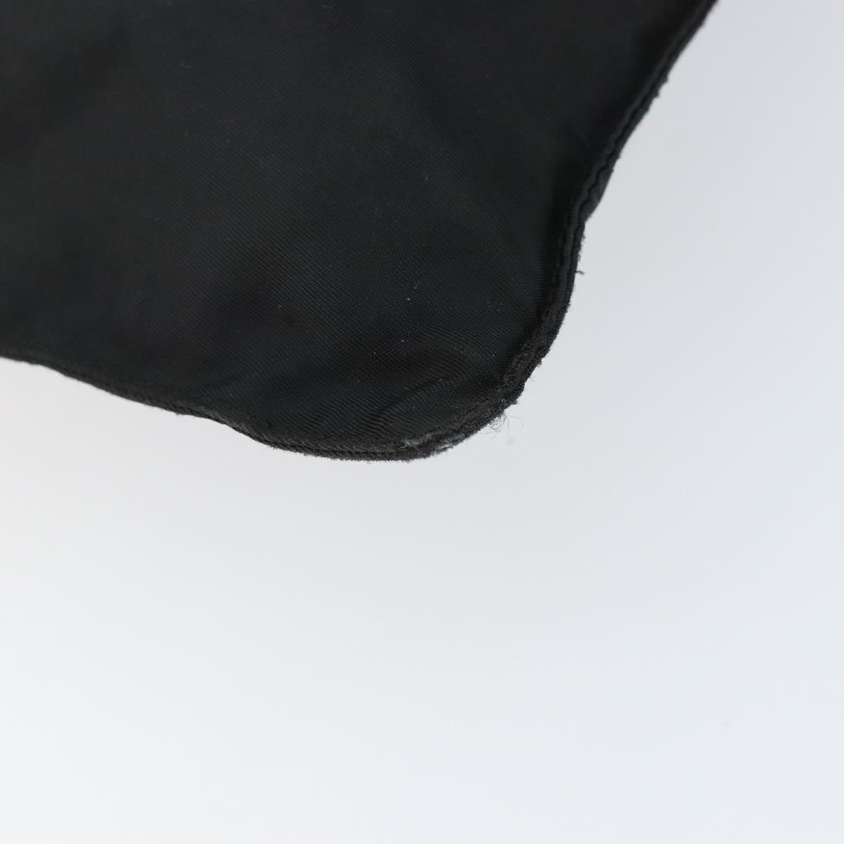 PRADA Hand Bag Nylon Black Silver Auth 153120