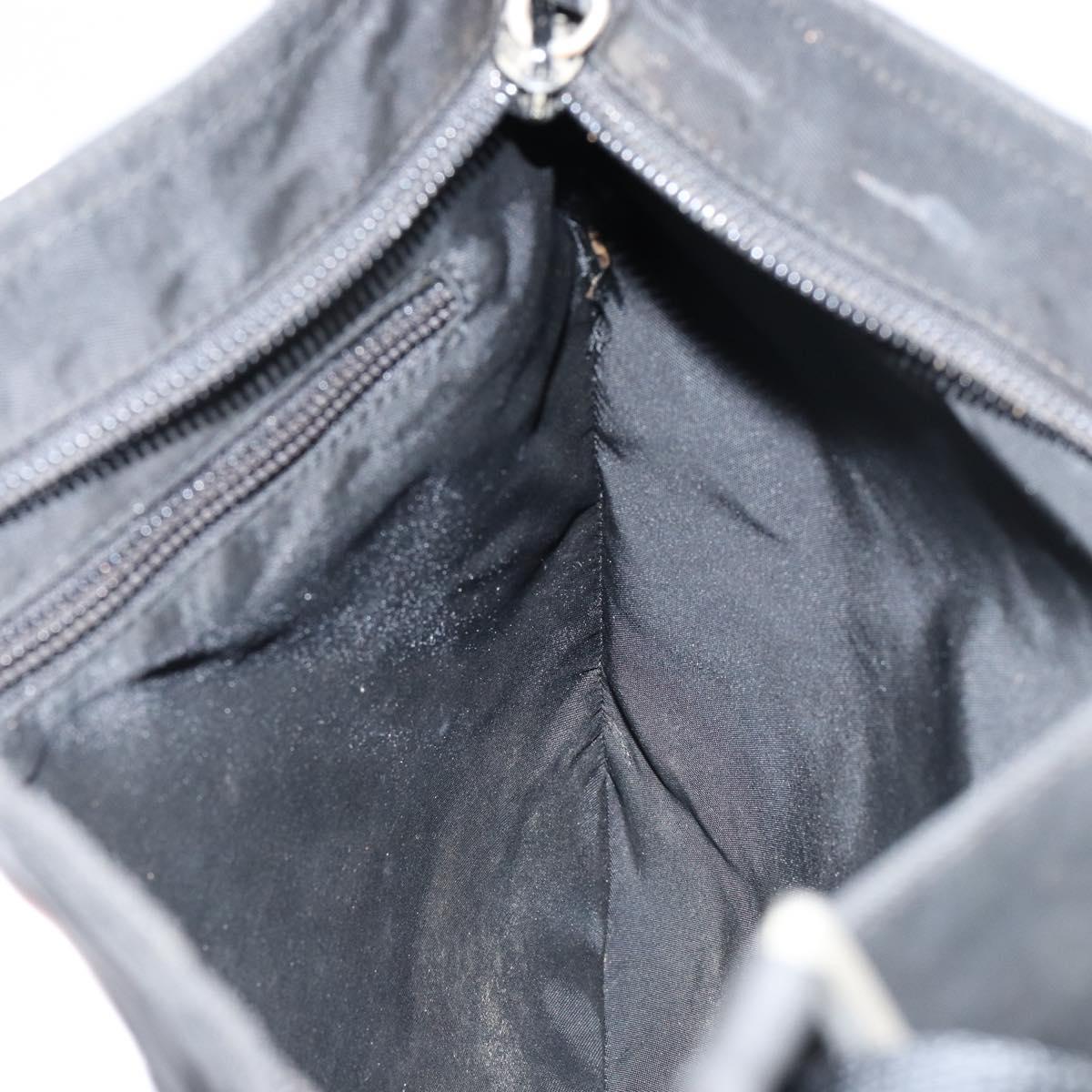 PRADA Hand Bag Nylon Black Silver Auth 153120