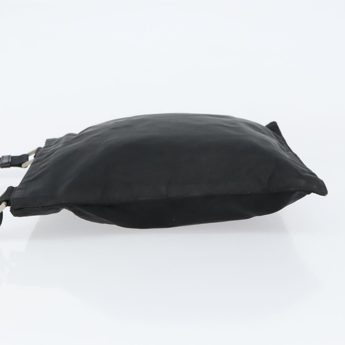 PRADA Hand Bag Nylon Black Silver Auth 153120