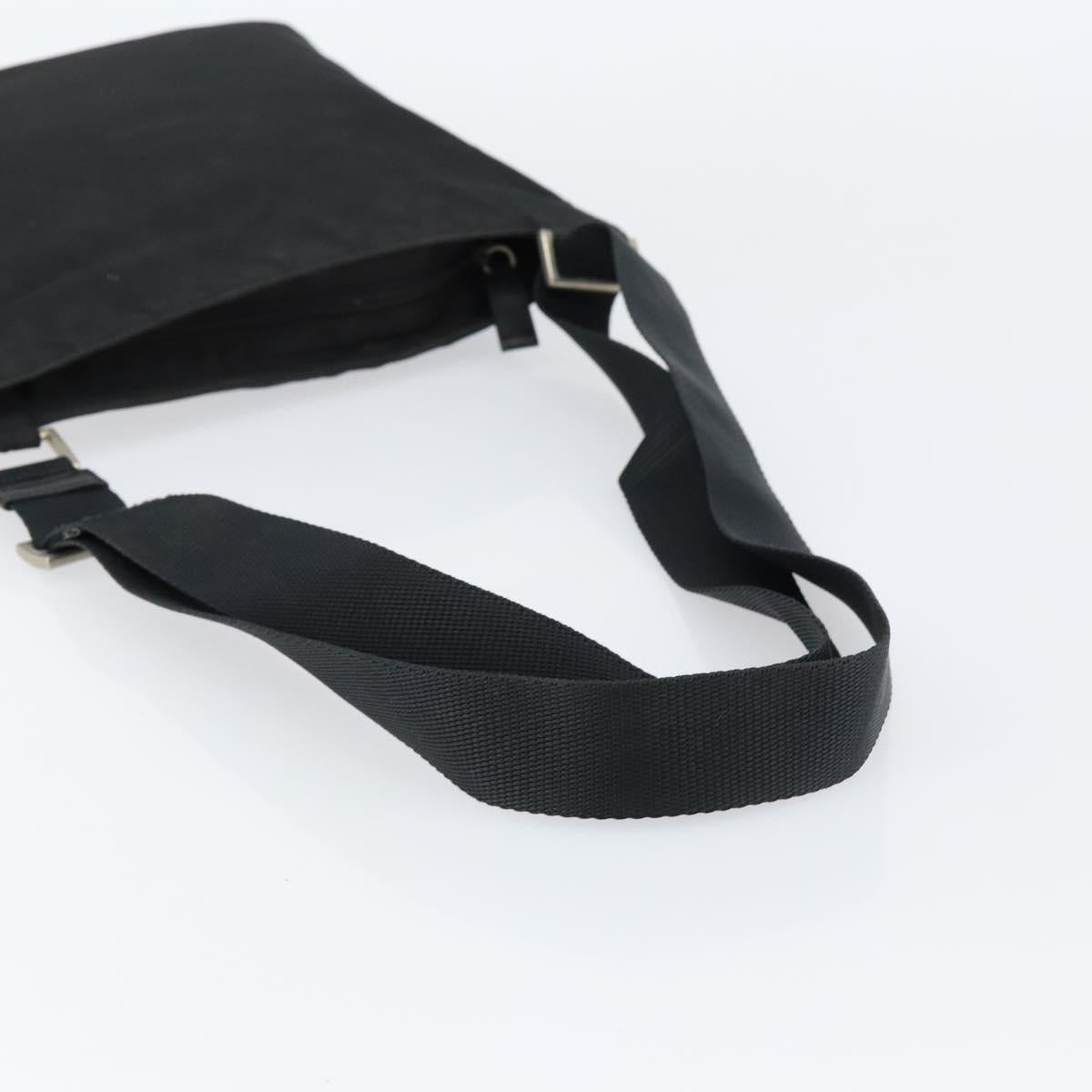 PRADA Hand Bag Nylon Black Silver Auth 153120