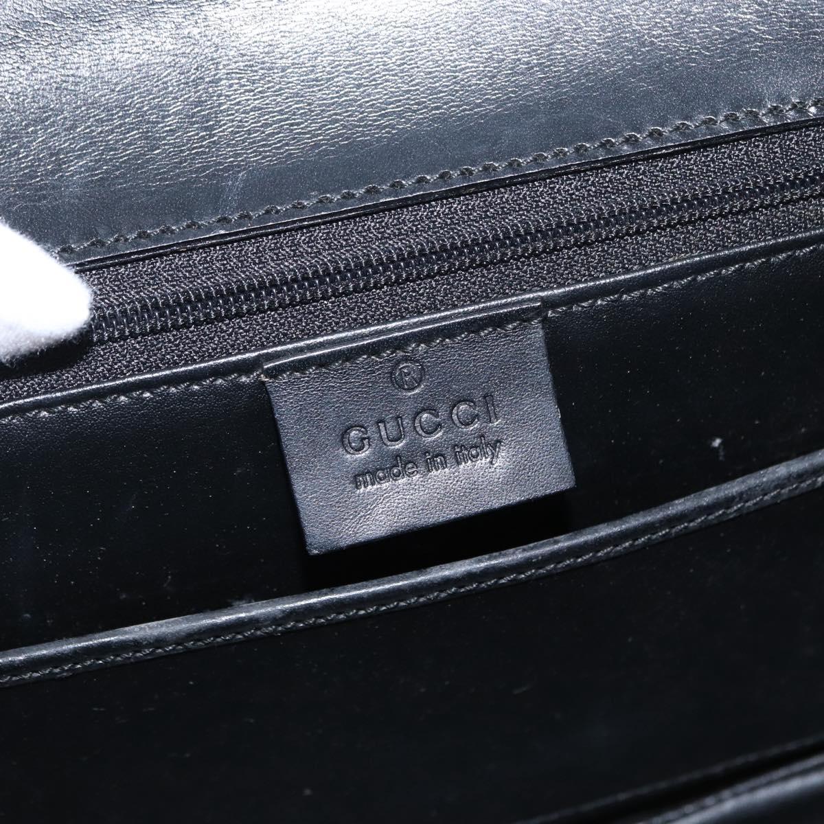 GUCCI Hand Bag Suede Black Auth 153123