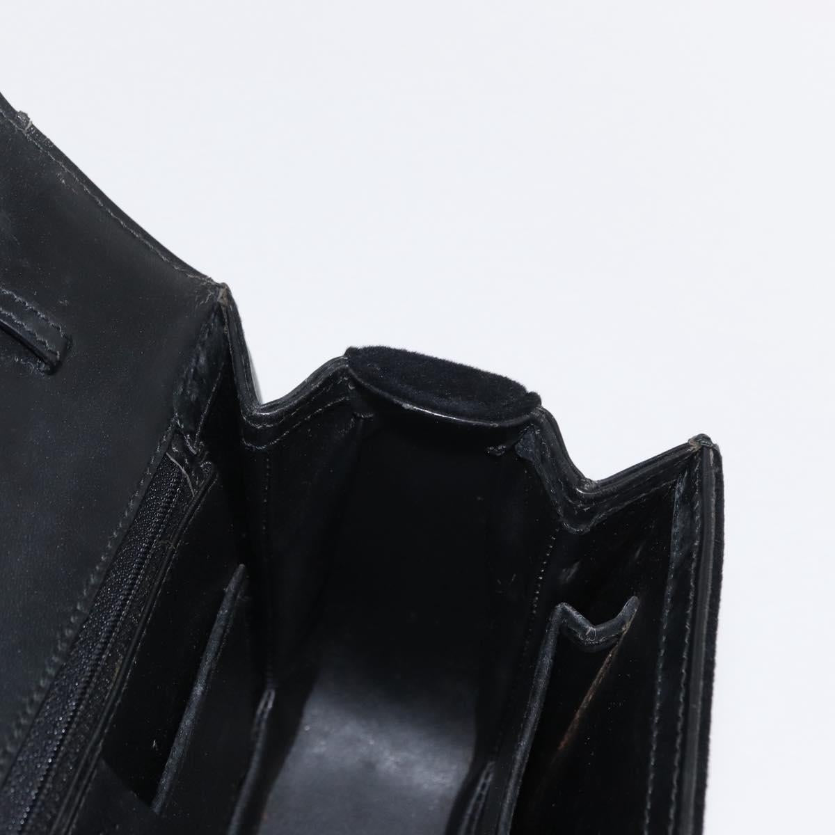 GUCCI Hand Bag Suede Black Auth 153123