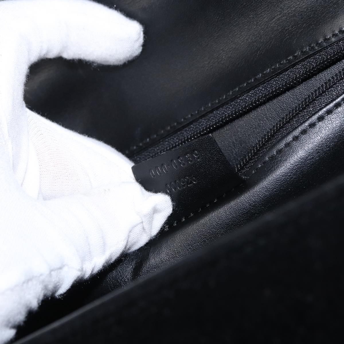 GUCCI Hand Bag Suede Black Auth 153123