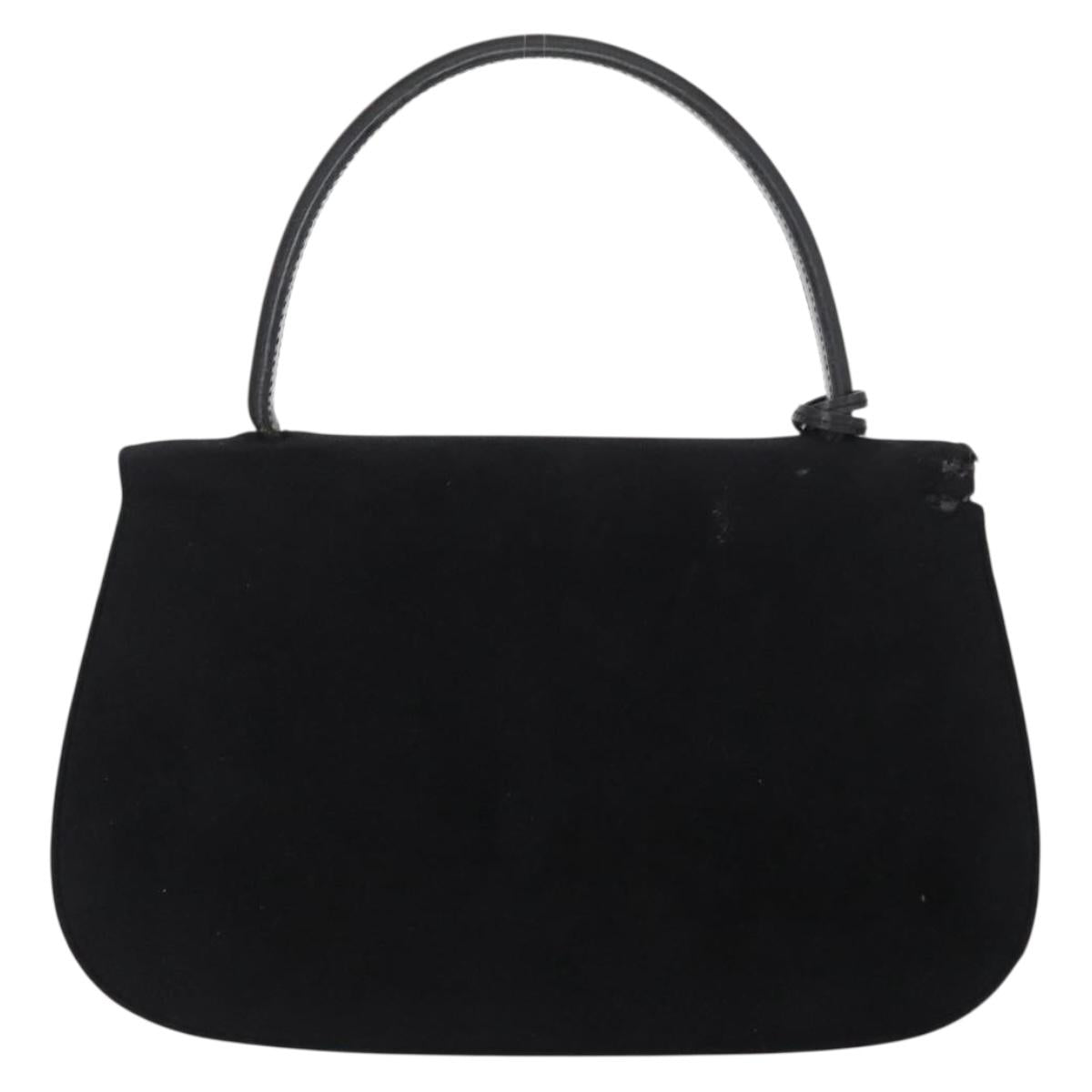 GUCCI Hand Bag Suede Black Auth 153123