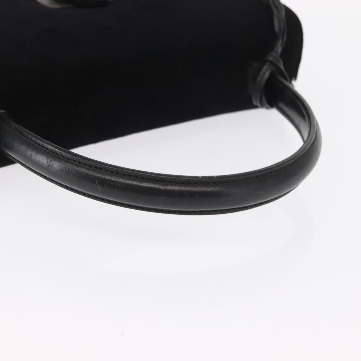 GUCCI Hand Bag Suede Black Auth 153123