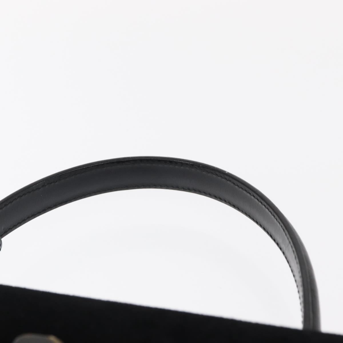 GUCCI Hand Bag Suede Black Auth 153123