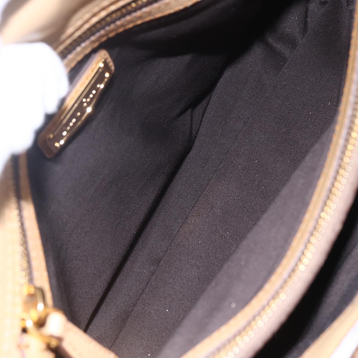 Miu Miu Hand Bag Leather 2way Beige Gold Auth 153125