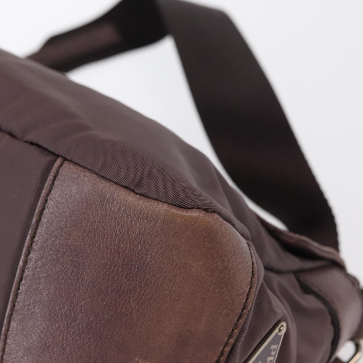 PRADA Shoulder Bag Nylon Silver Purple Auth 153127