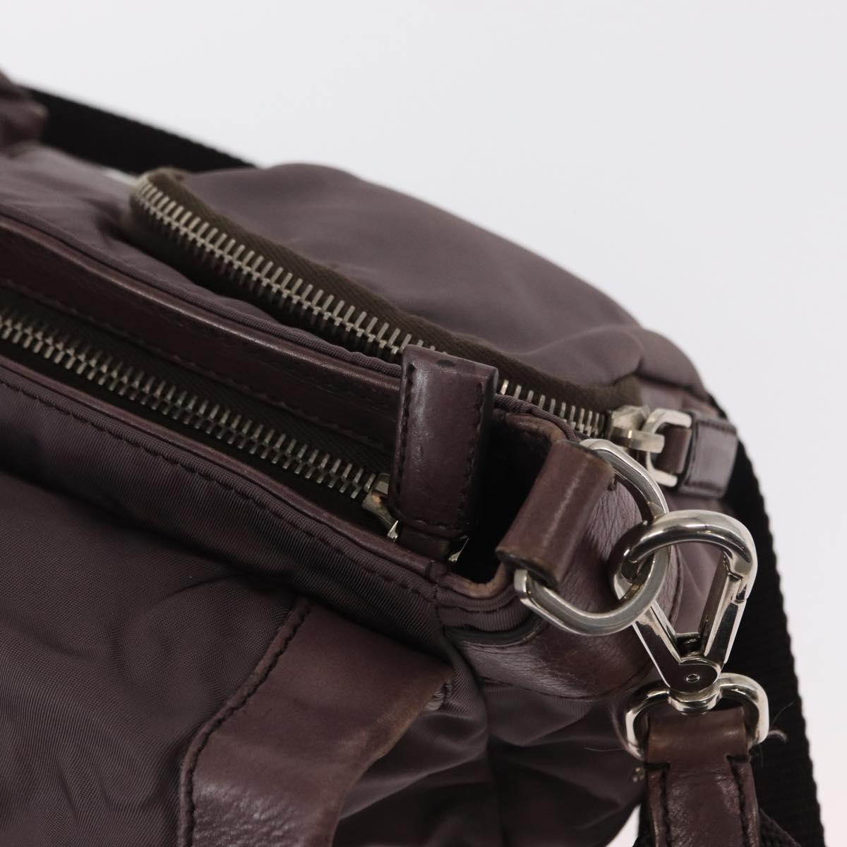 PRADA Shoulder Bag Nylon Silver Purple Auth 153127