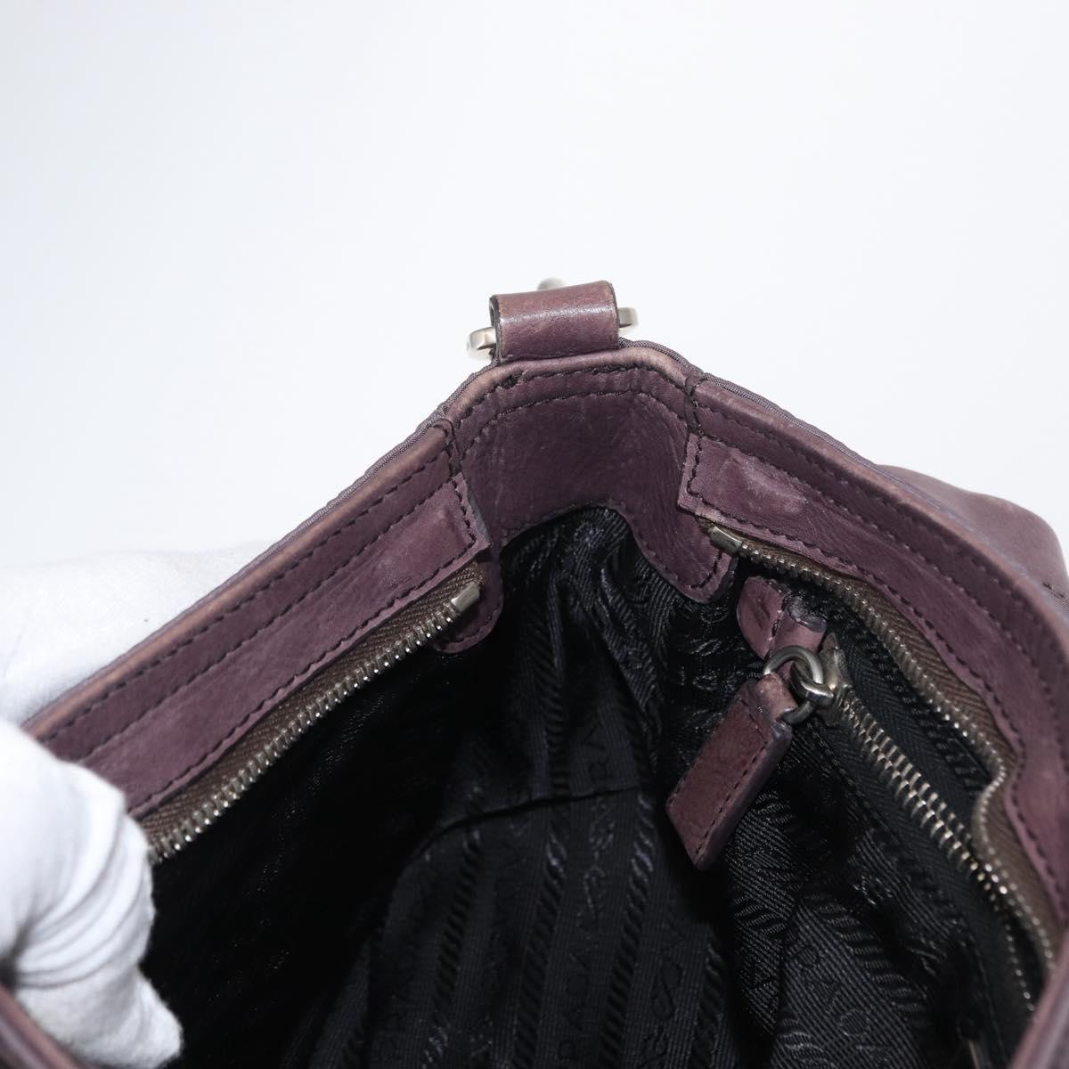 PRADA Shoulder Bag Nylon Silver Purple Auth 153127