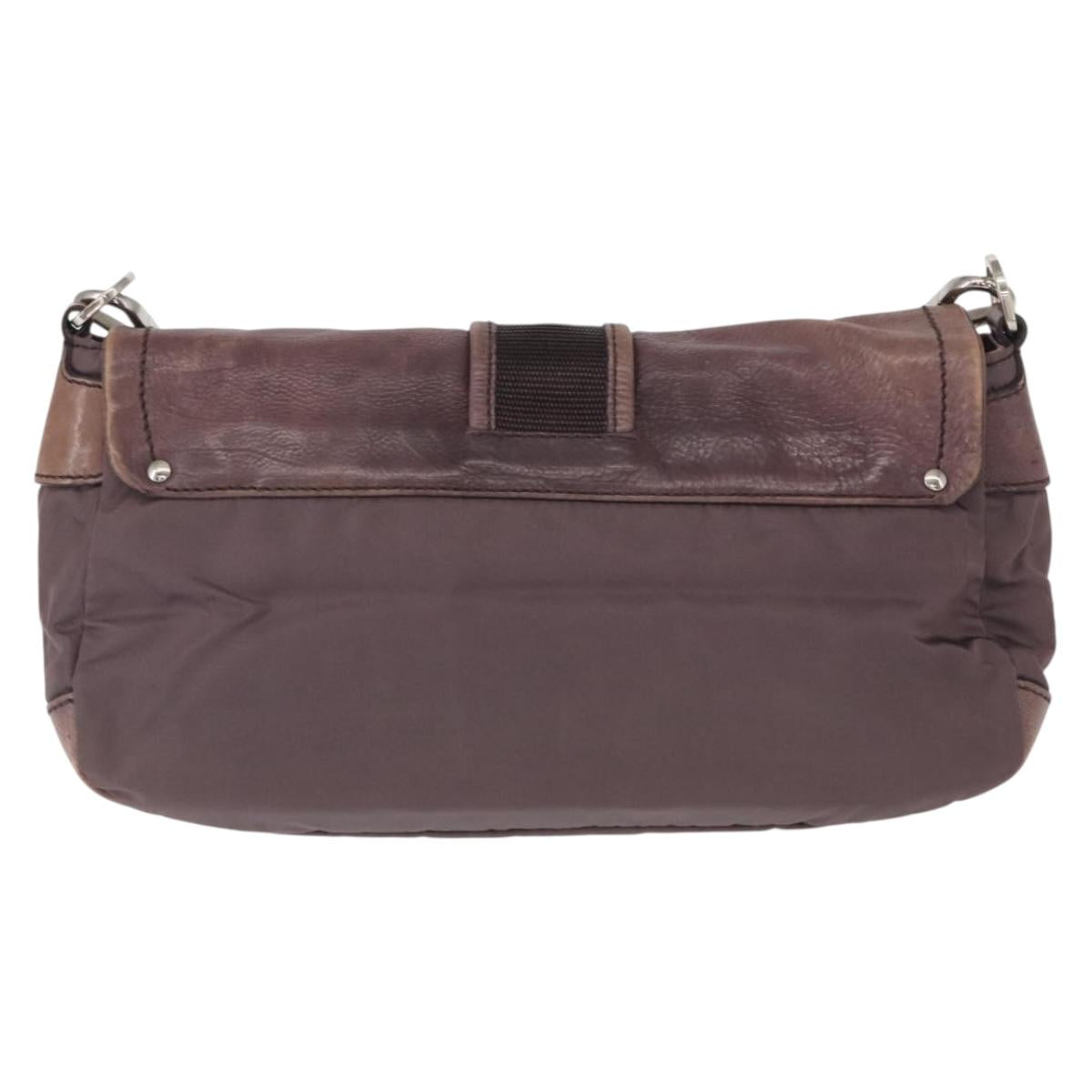 PRADA Shoulder Bag Nylon Silver Purple Auth 153127
