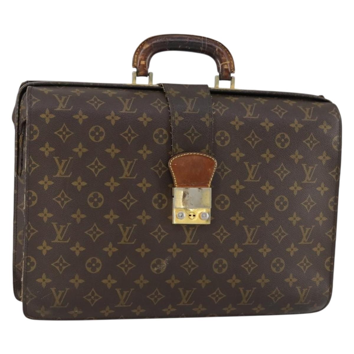 LOUIS VUITTON Monogram Serviette Fermoir Business Bag M53305 LV Auth 153130