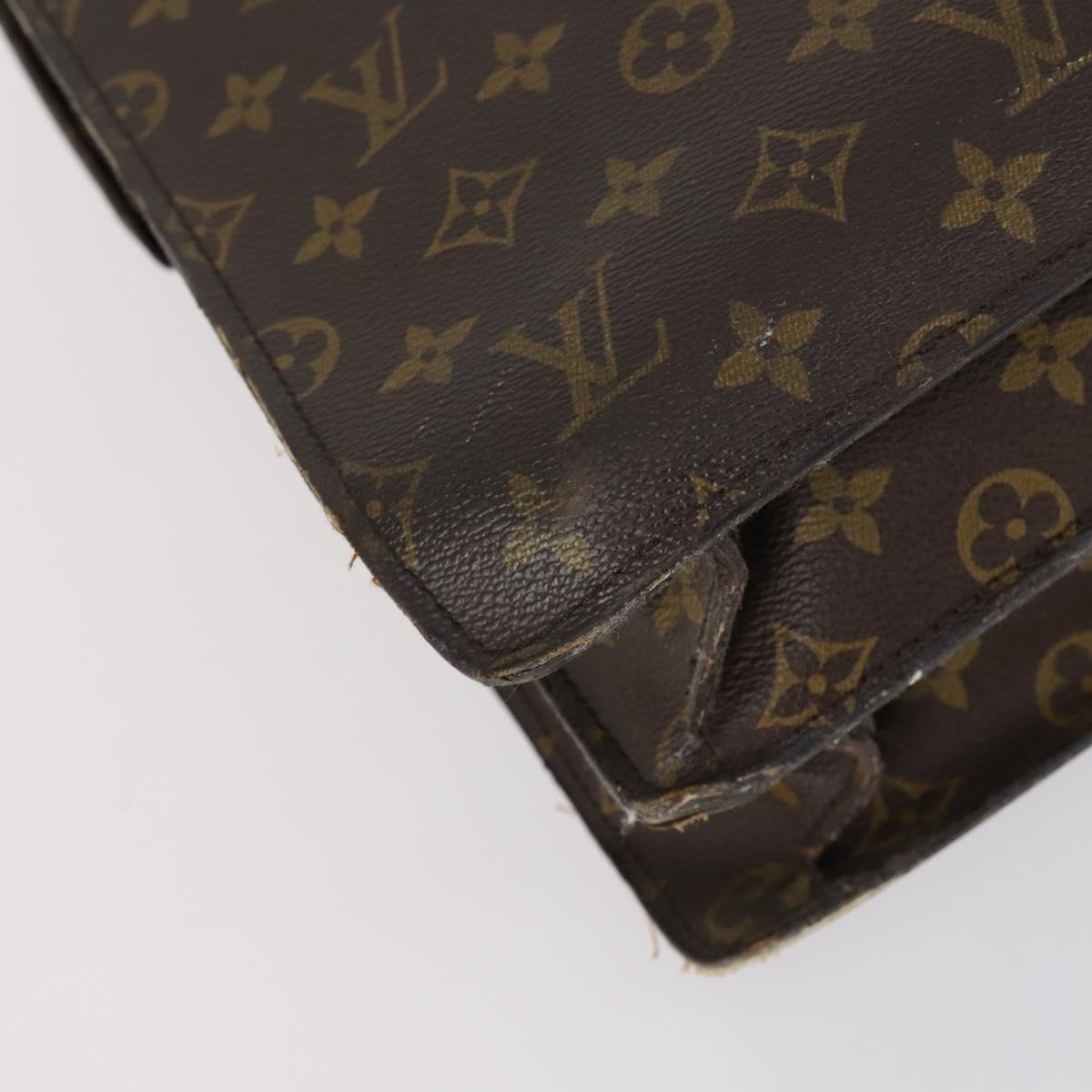 LOUIS VUITTON Monogram Serviette Fermoir Business Bag M53305 LV Auth 153130