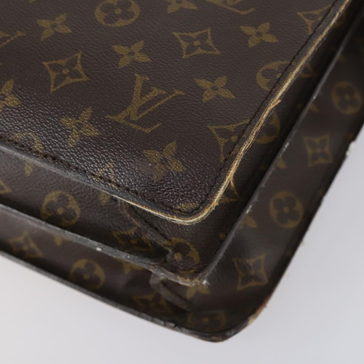 LOUIS VUITTON Monogram Serviette Fermoir Business Bag M53305 LV Auth 153130