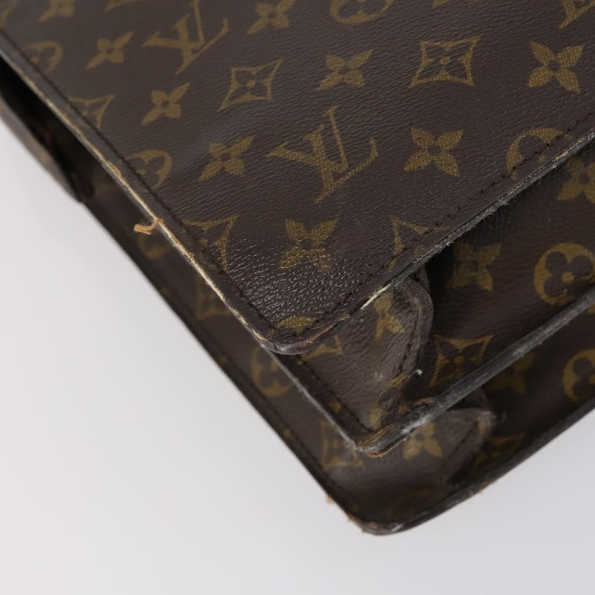 LOUIS VUITTON Monogram Serviette Fermoir Business Bag M53305 LV Auth 153130