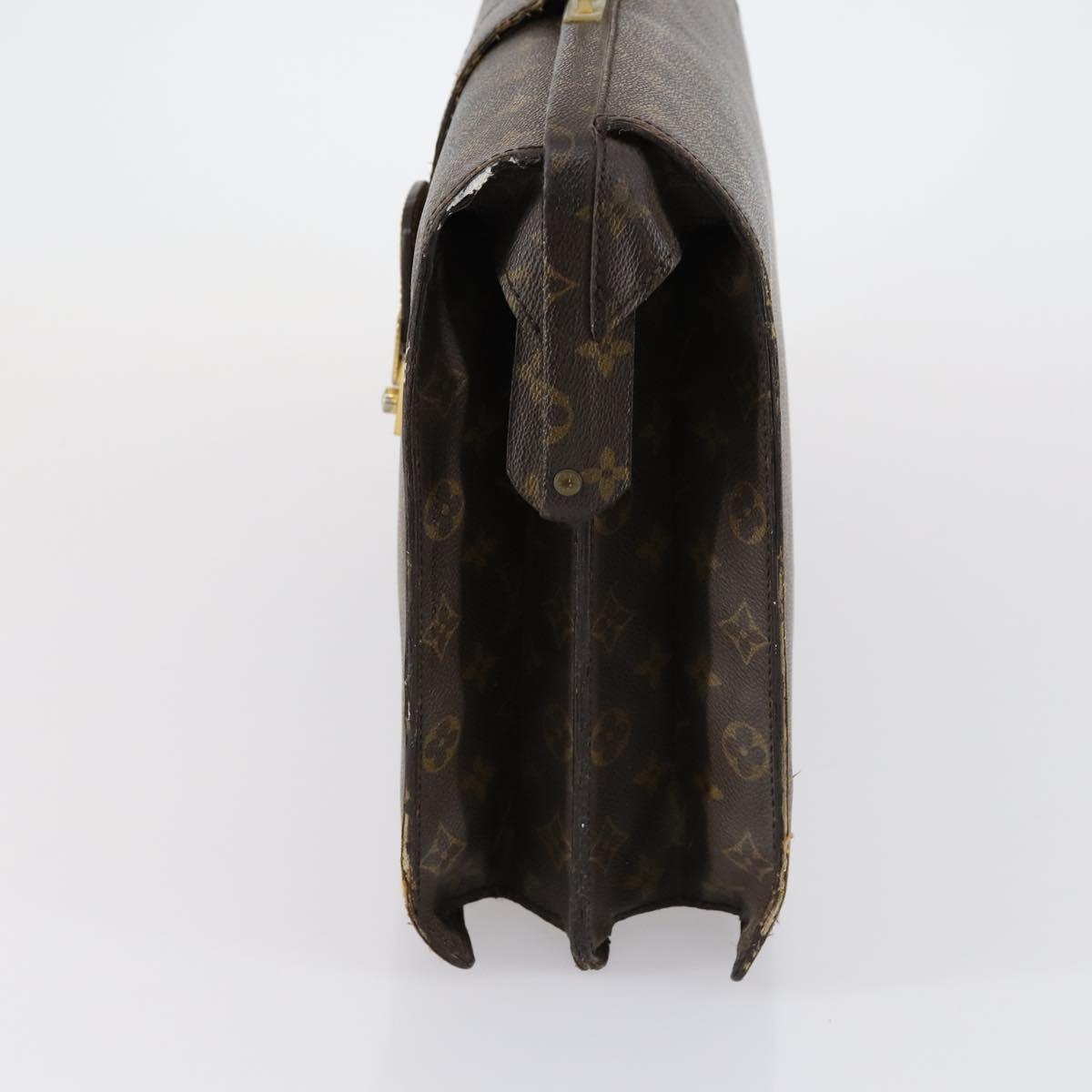 LOUIS VUITTON Monogram Serviette Fermoir Business Bag M53305 LV Auth 153130