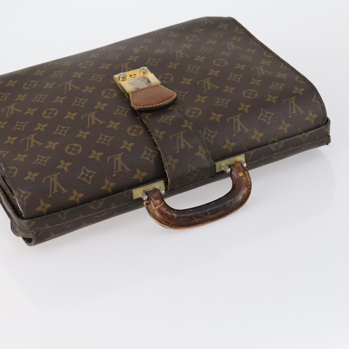LOUIS VUITTON Monogram Serviette Fermoir Business Bag M53305 LV Auth 153130