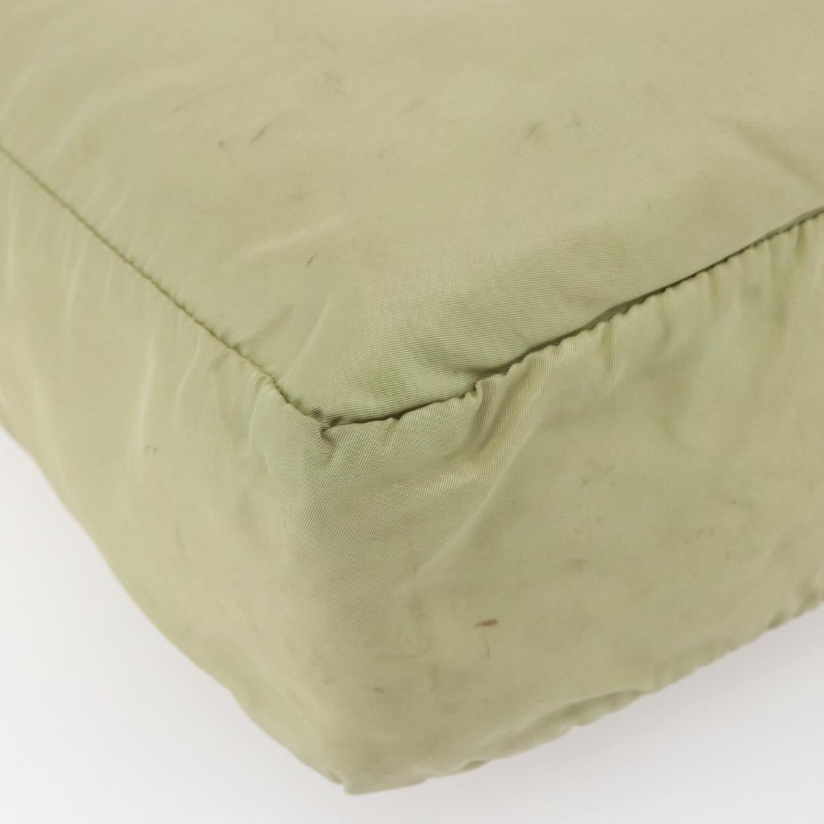 PRADA Tote Bag Nylon Green Silver Auth 153132