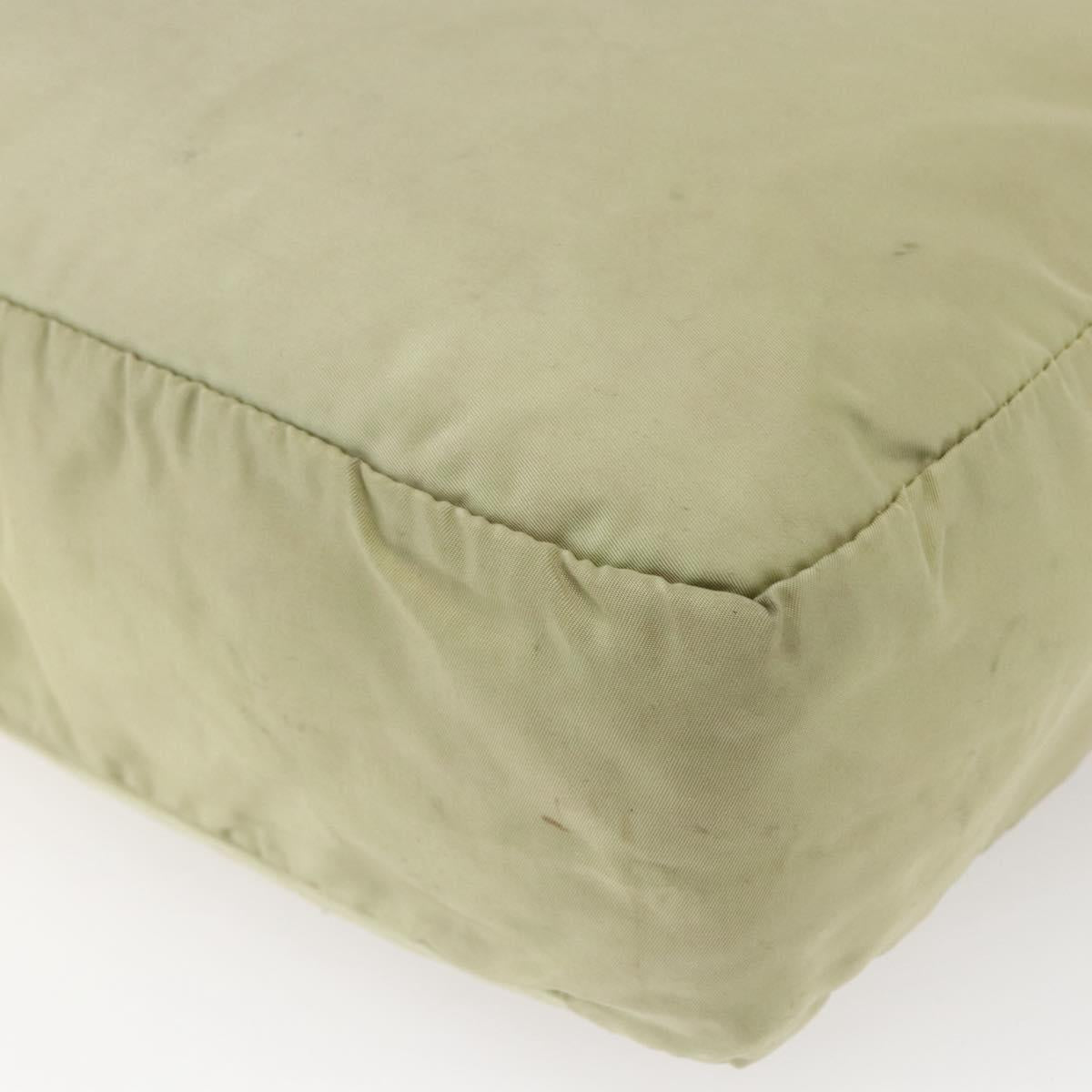 PRADA Tote Bag Nylon Green Silver Auth 153132