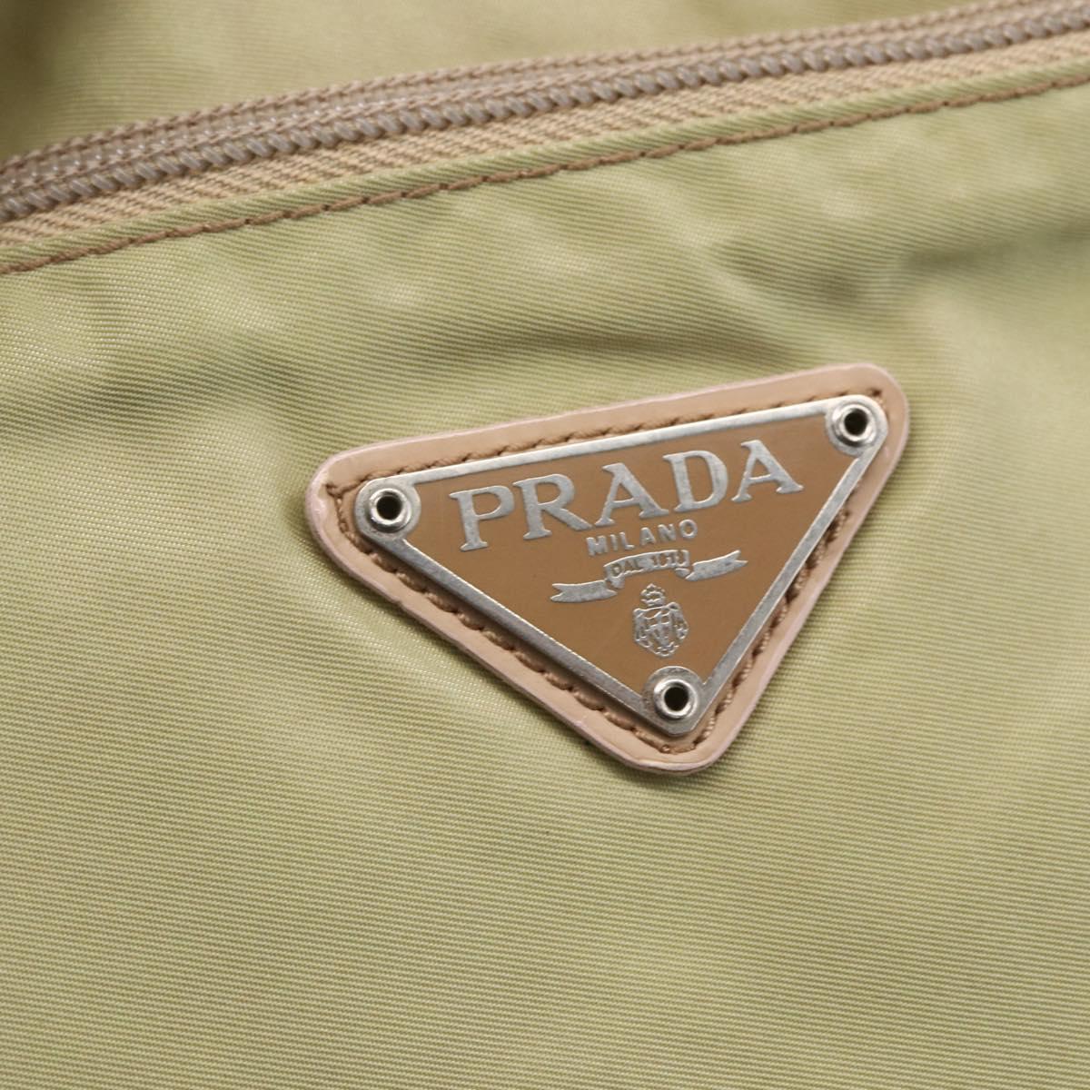 PRADA Tote Bag Nylon Green Silver Auth 153132