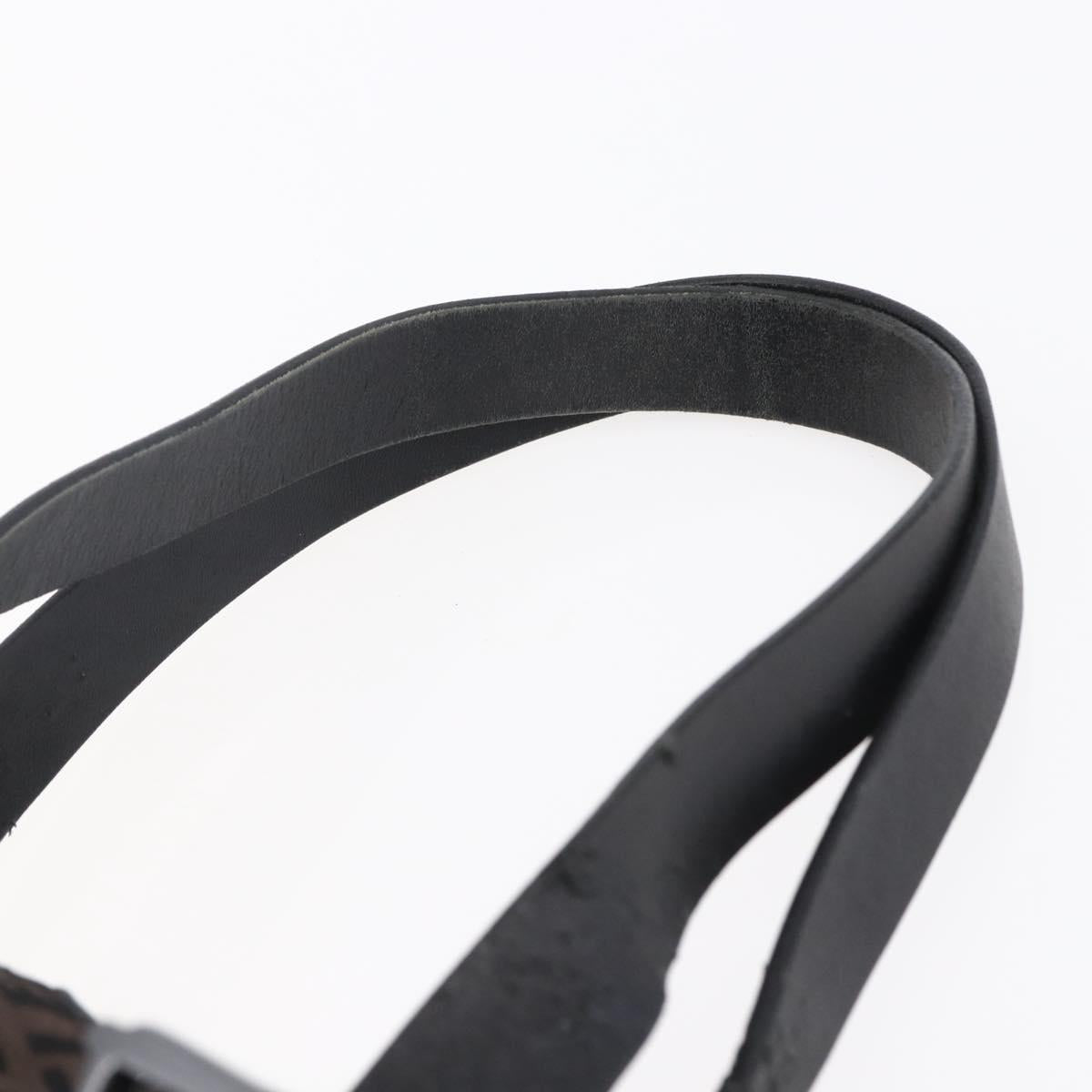 FENDI Zucchino Canvas Tote Bag Brown Silver Auth 153133