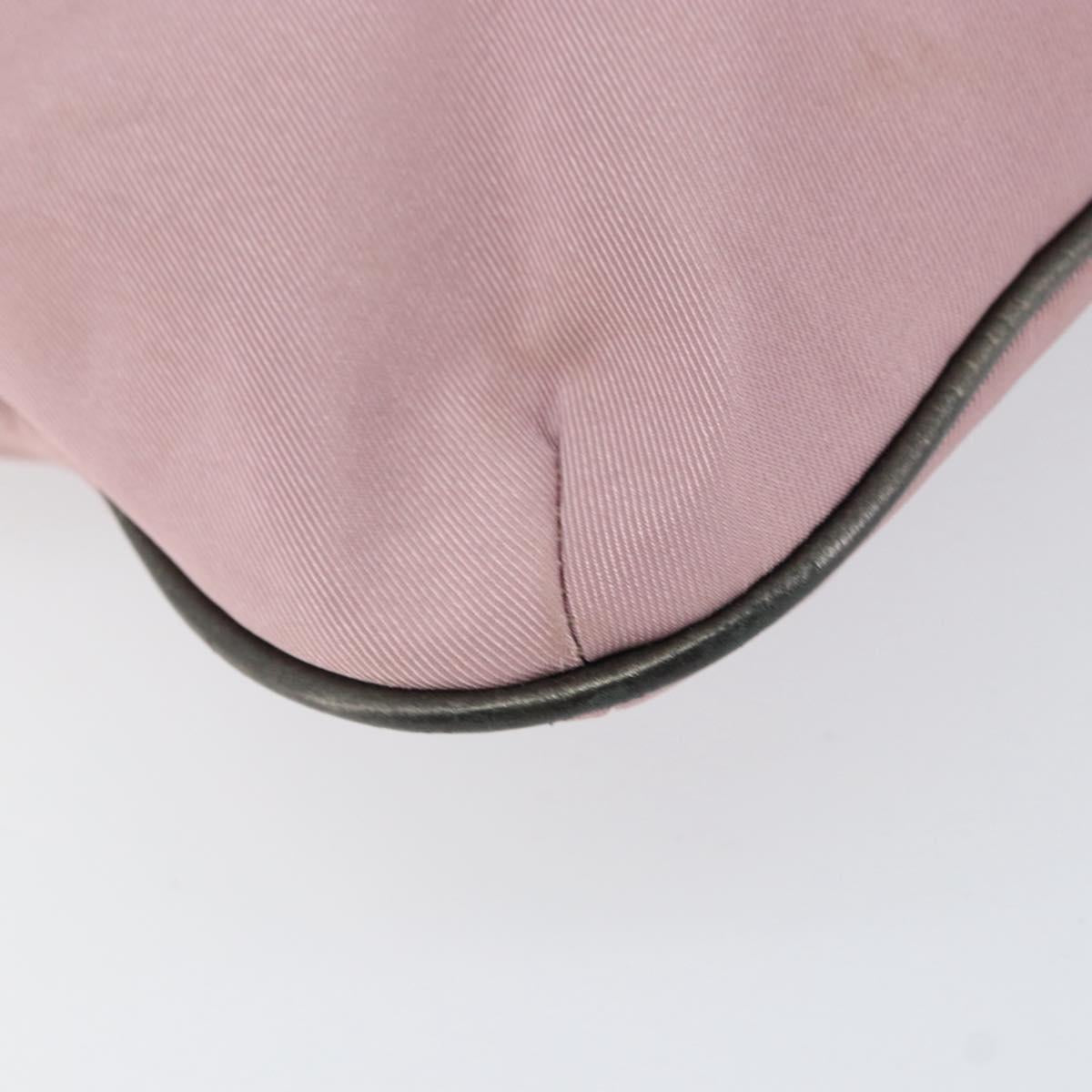 BURBERRY Nova Check Shoulder Bag Nylon Pink Silver Auth 153134