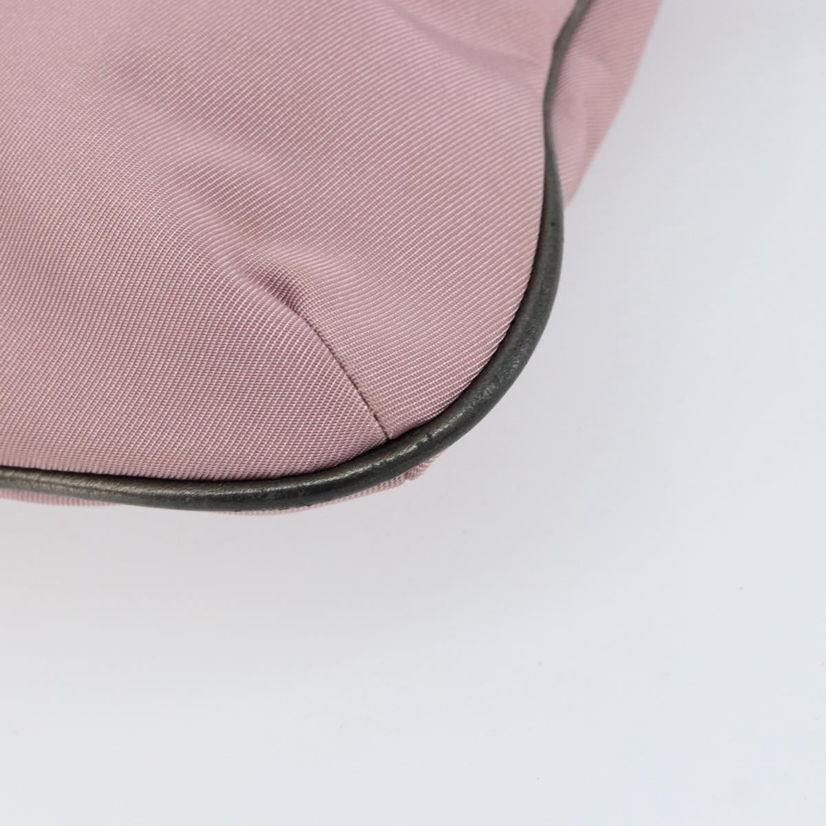 BURBERRY Nova Check Shoulder Bag Nylon Pink Silver Auth 153134