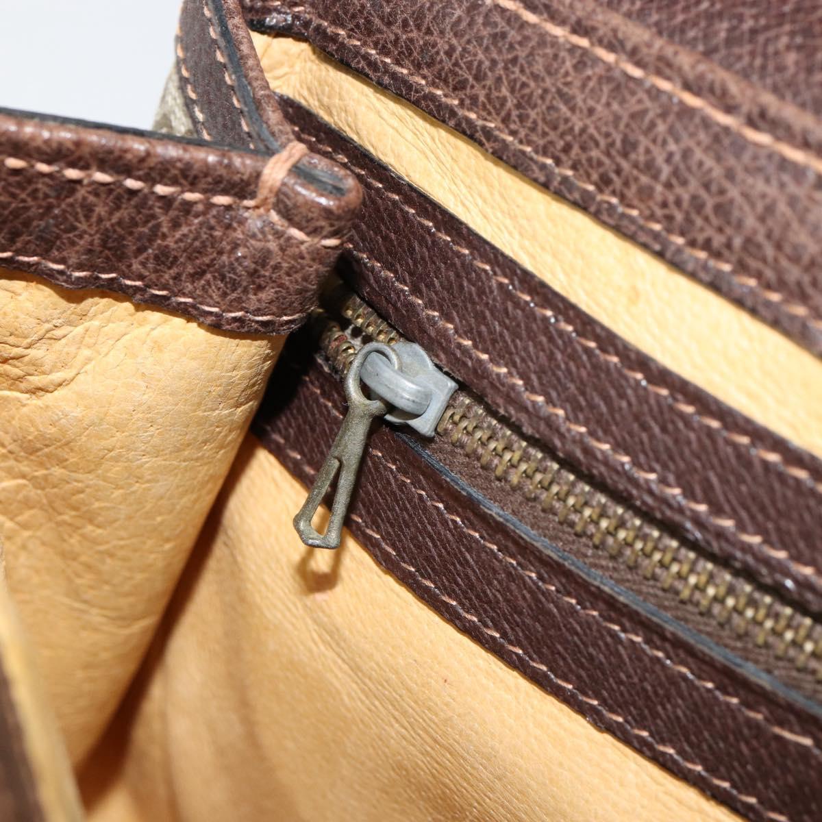 GUCCI GG Supreme Shoulder Bag PVC Beige Gold Auth 153152