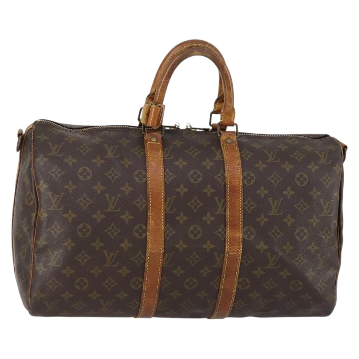 LOUIS VUITTON Monogram Keepall Bandouliere 45 Boston Bag M41418 LV Auth 153159