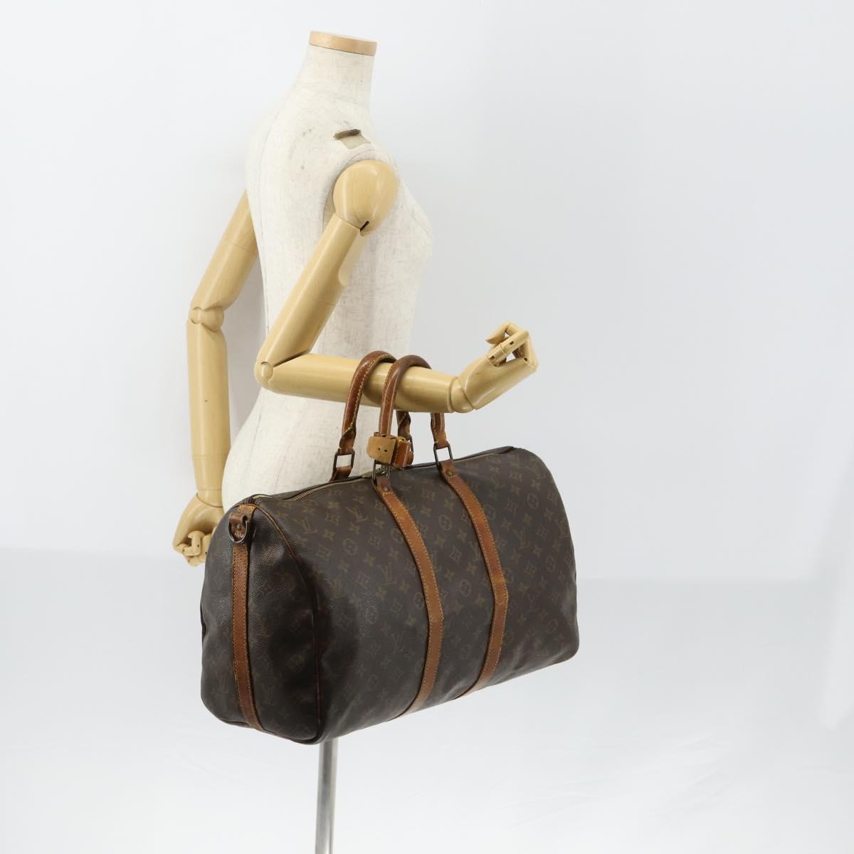 LOUIS VUITTON Monogram Keepall Bandouliere 45 Boston Bag M41418 LV Auth 153159