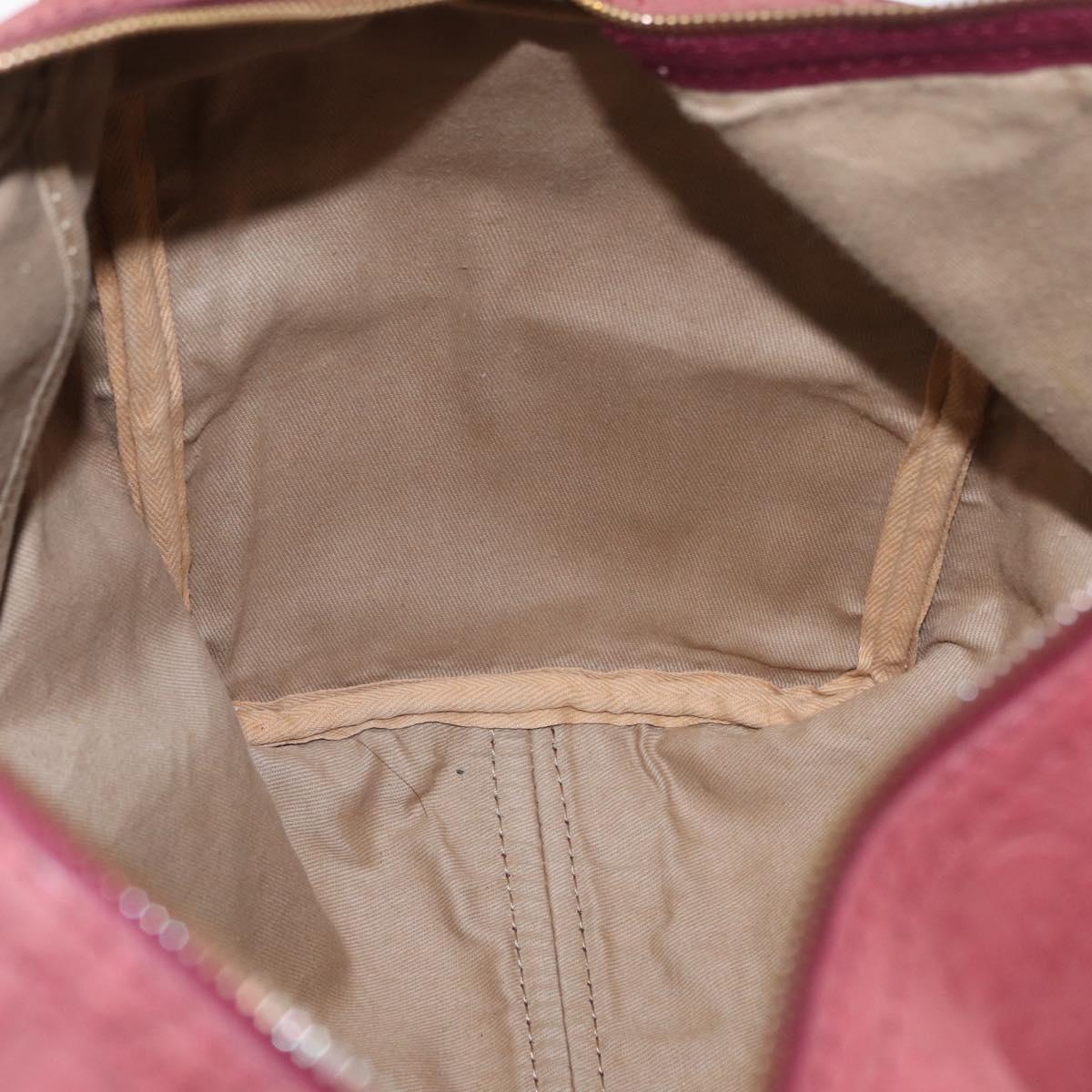 Christian Dior Trotter Canvas Boston Bag Red Gold Auth 153162