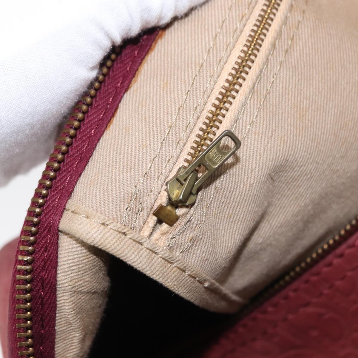 Christian Dior Trotter Canvas Boston Bag Red Gold Auth 153162