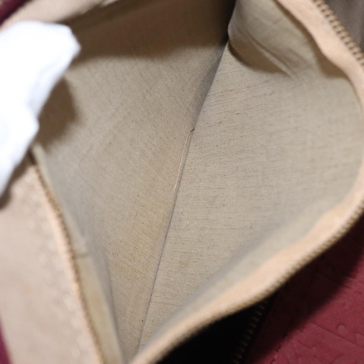 Christian Dior Trotter Canvas Boston Bag Red Gold Auth 153162