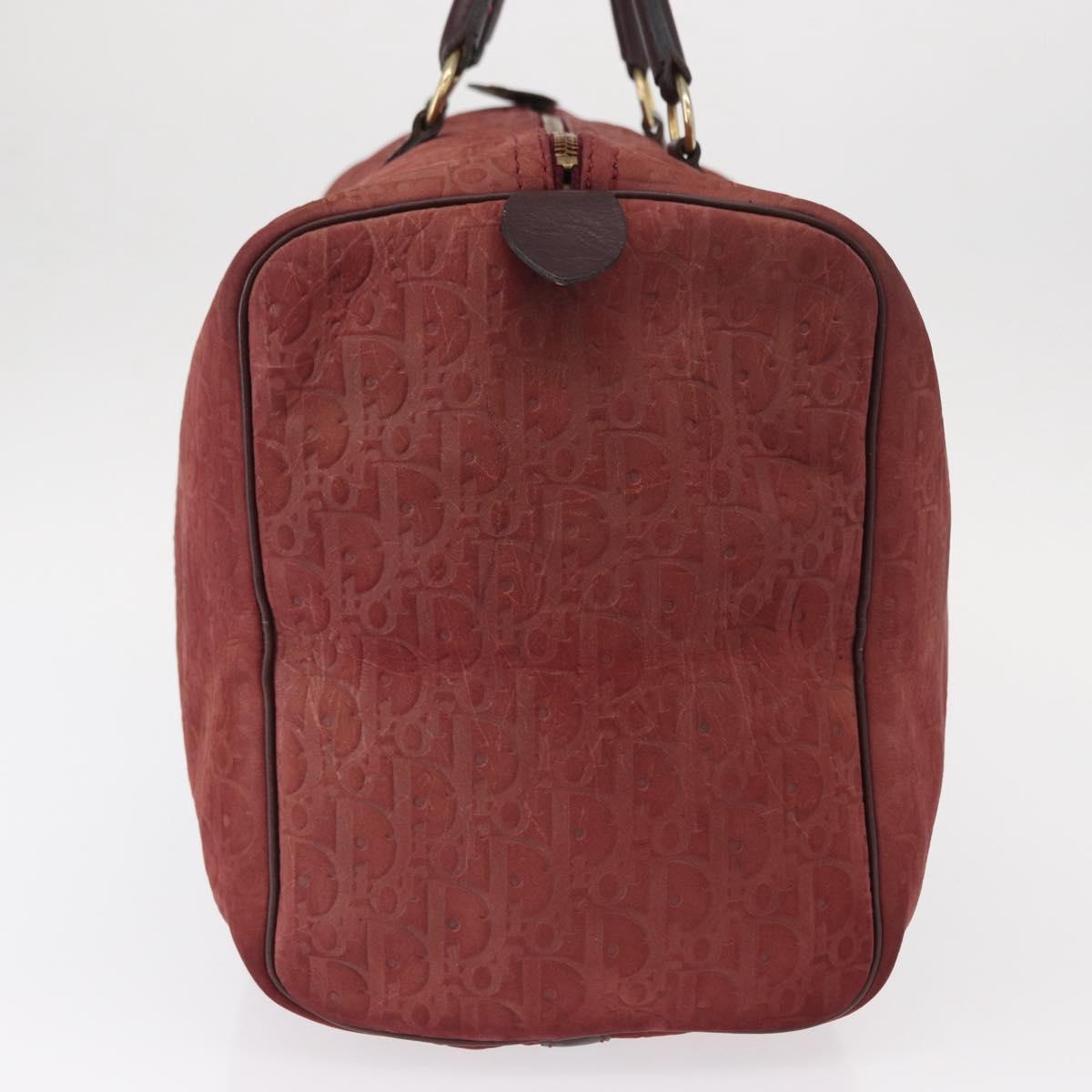Christian Dior Trotter Canvas Boston Bag Red Gold Auth 153162