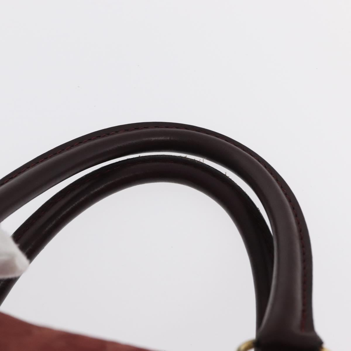 Christian Dior Trotter Canvas Boston Bag Red Gold Auth 153162