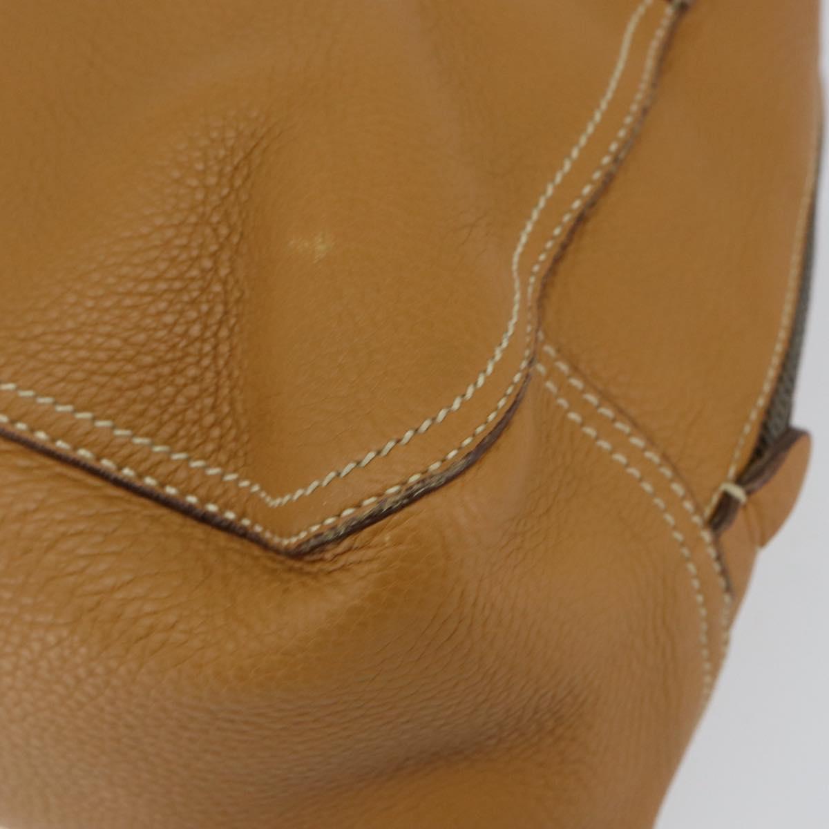 PRADA Hand Bag Leather Beige Auth 153163