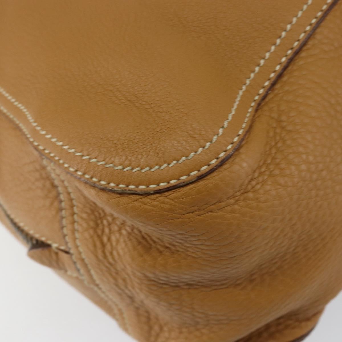 PRADA Hand Bag Leather Beige Auth 153163