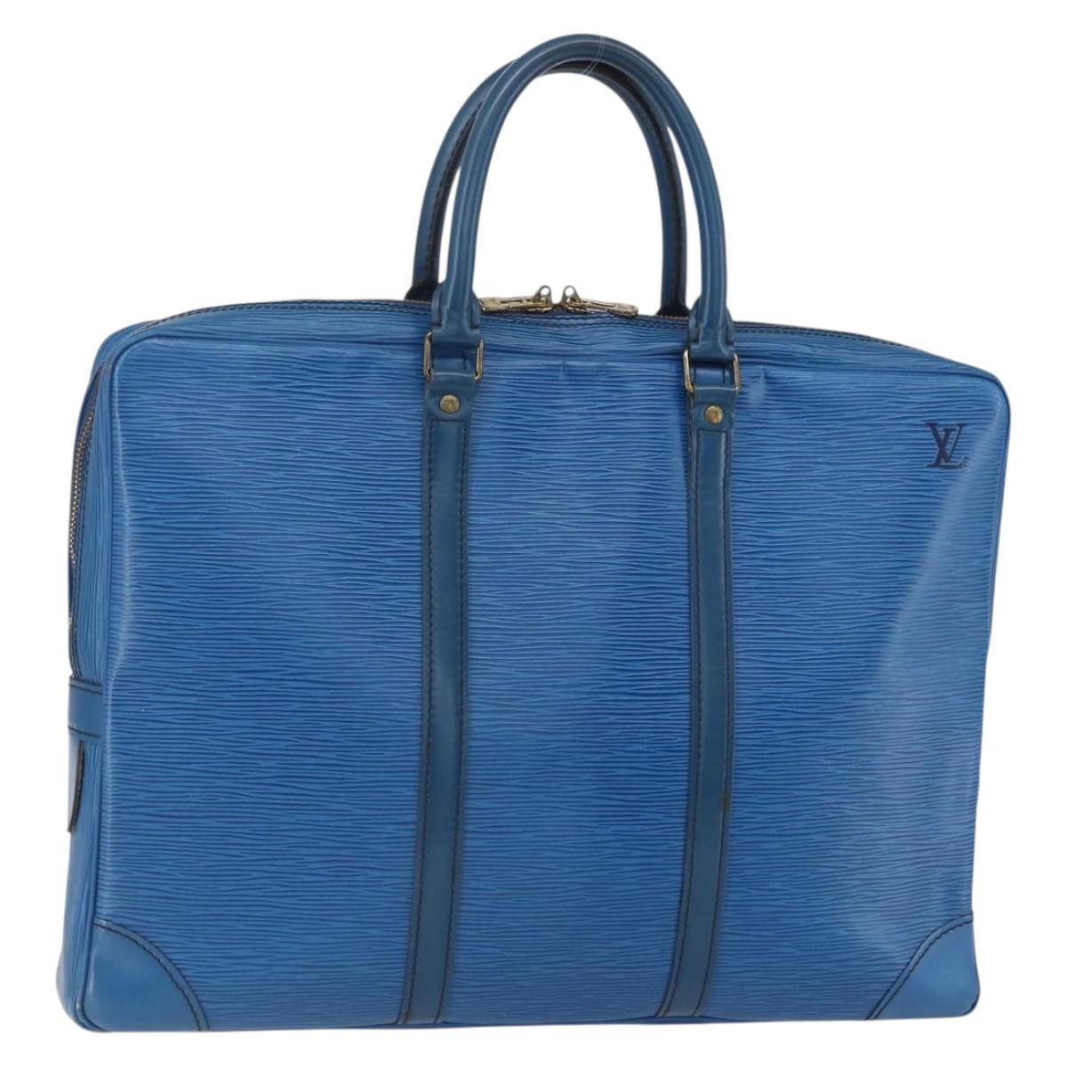 LOUIS VUITTON Epi Porte Documents Voyage Business Bag Blue M54475 Auth 153164