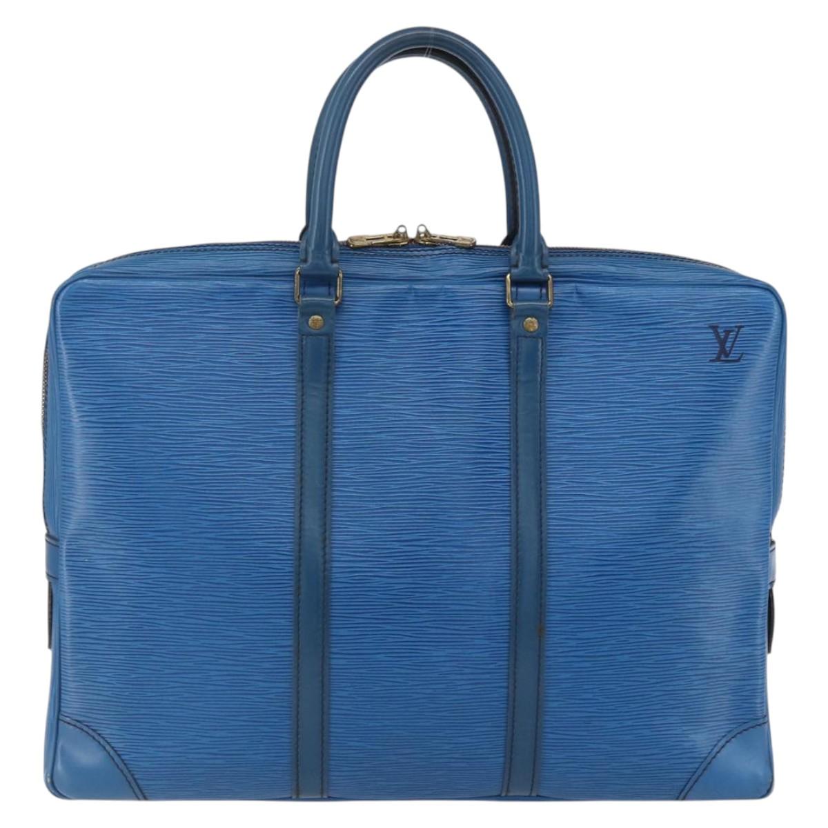LOUIS VUITTON Epi Porte Documents Voyage Business Bag Blue M54475 Auth 153164