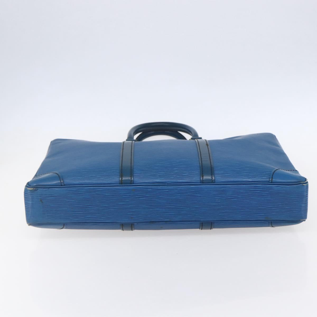 LOUIS VUITTON Epi Porte Documents Voyage Business Bag Blue M54475 Auth 153164
