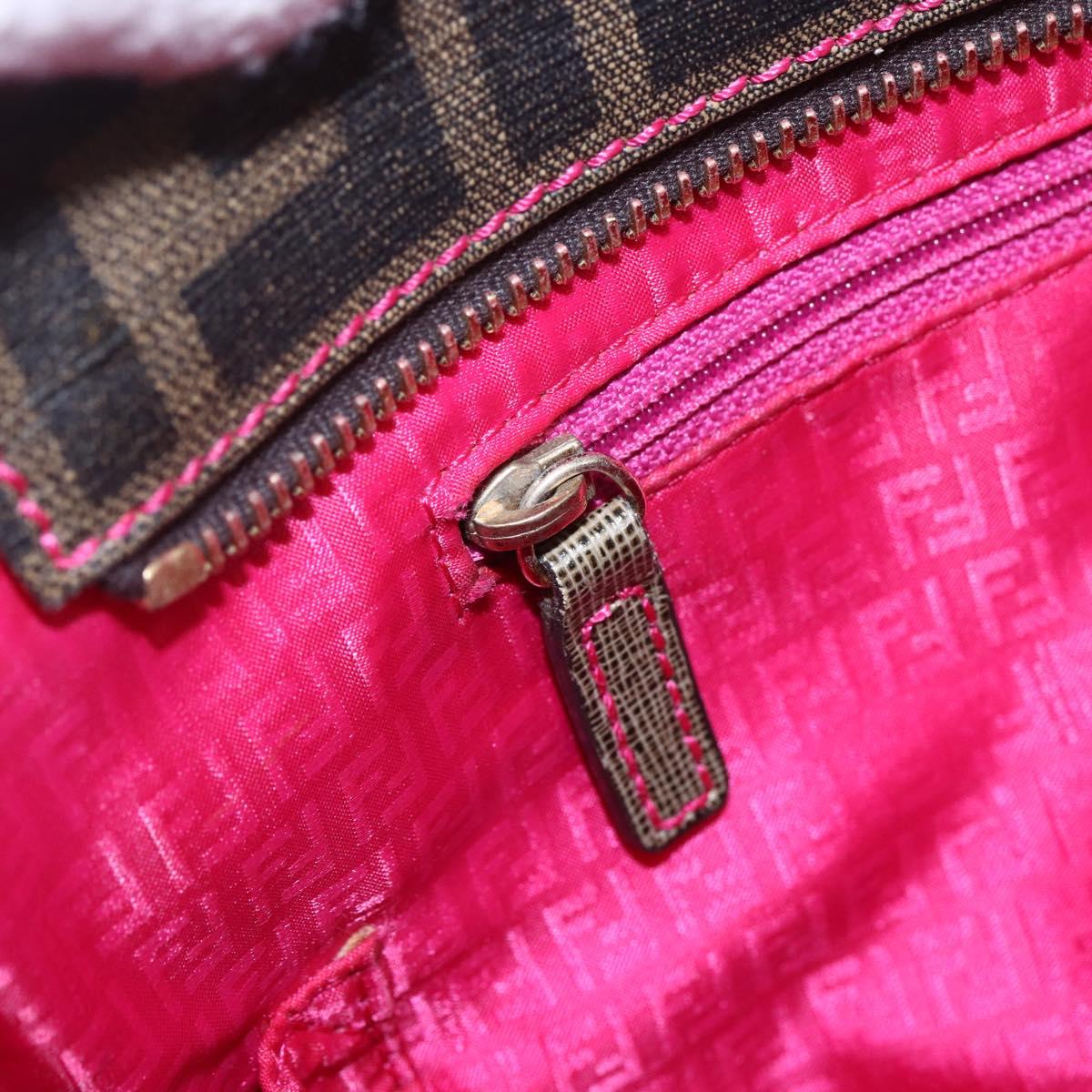 FENDI Zucca Canvas Tote Bag Black Brown Auth 153170