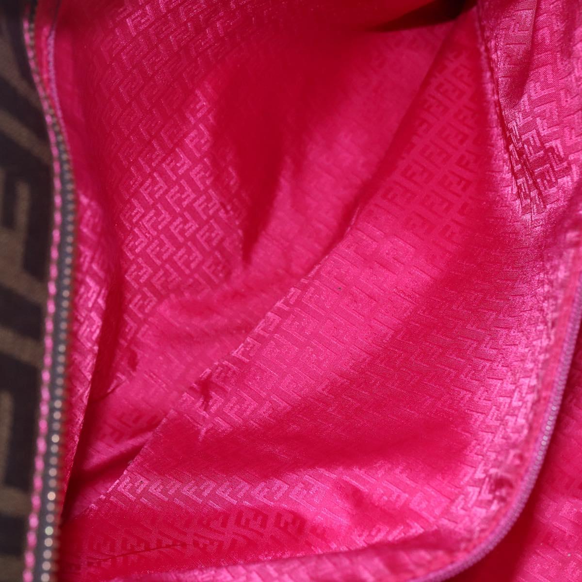 FENDI Zucca Canvas Tote Bag Black Brown Auth 153170